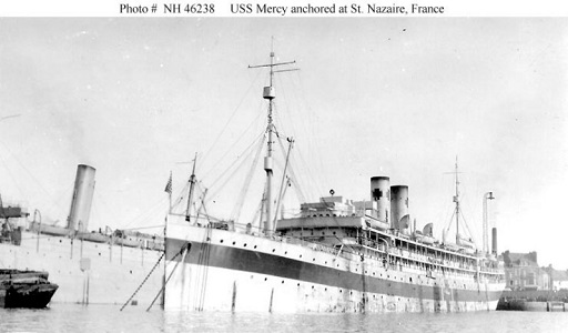 hospital ship USS Mercy in France 1918